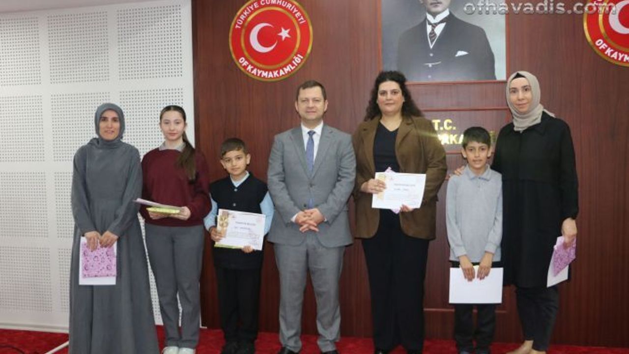 Of’ta başarılı öğrenci ve öğretmenler ödüllendirildi