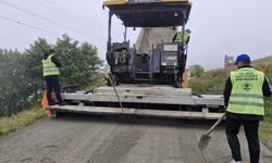Trabzon’da 4 ilçede 13 kilometrelik yol kuru betonla kaplandı