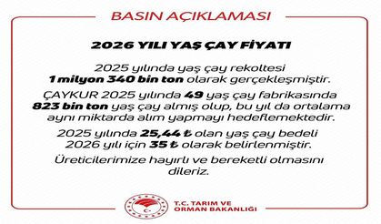 Yaş çayın 2026 fiyatı 35 TL
