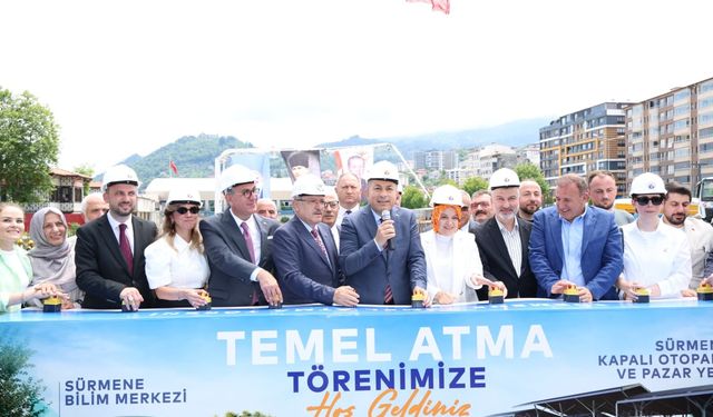 Sürmene'de kapalı otopark ve pazar yerinin temeli atıldı