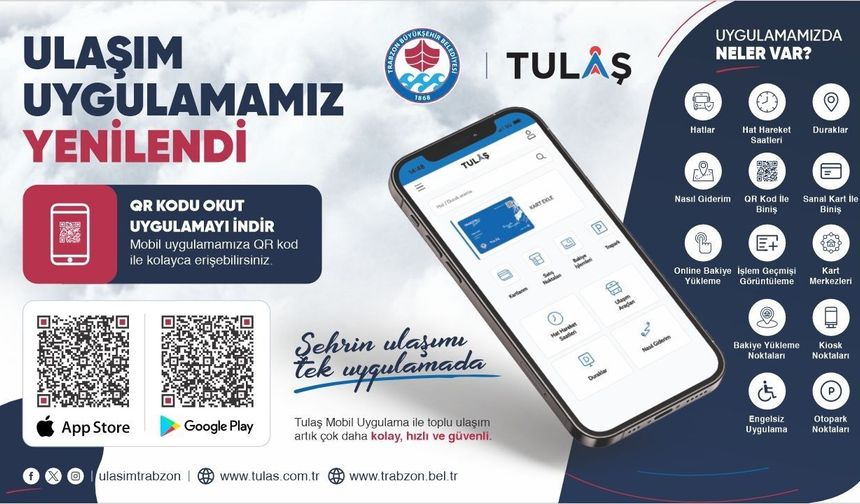 Büyükşehir “Trabzon Ulaşım” uygulamasını güncelledi