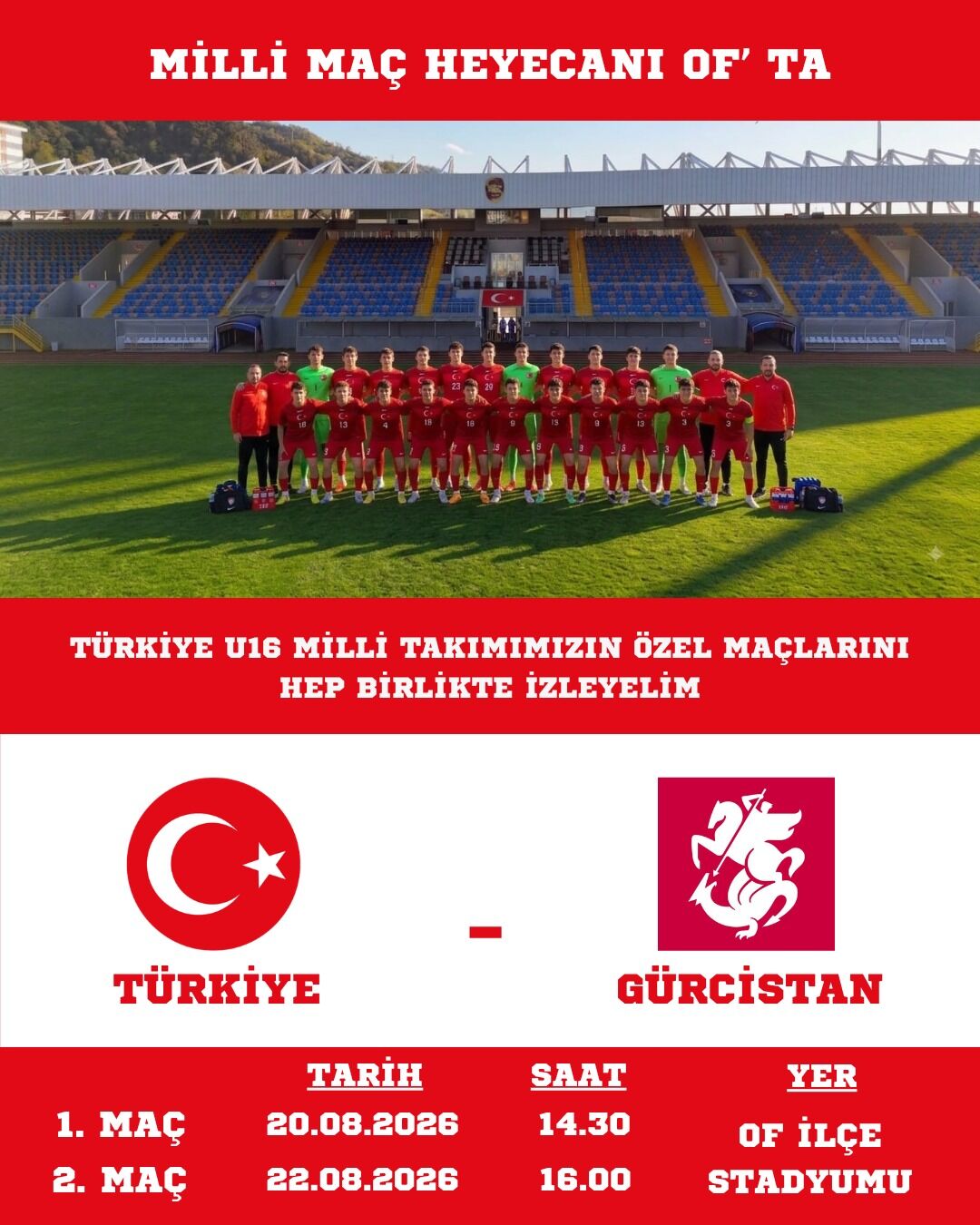 Of'ta Milli Maç Heyecanı